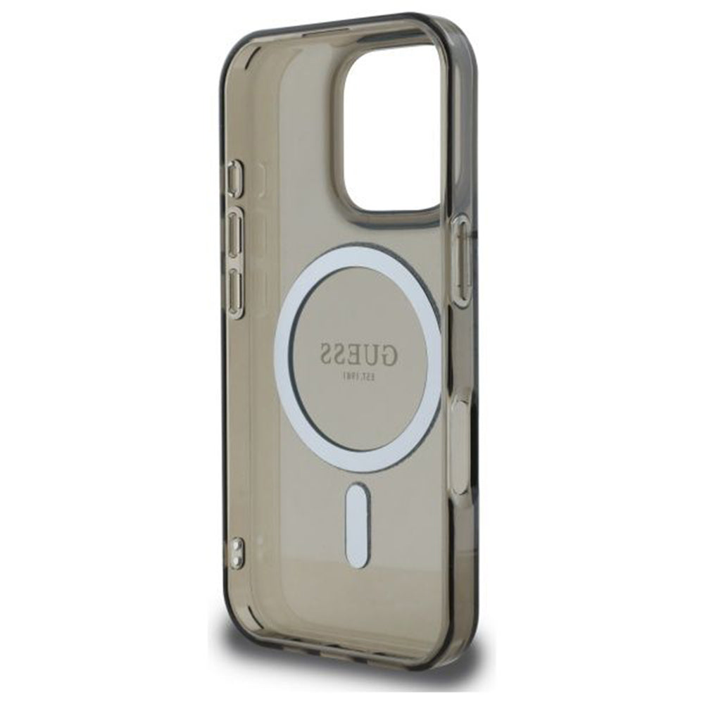 MagSafe futrola za Apple iPhone 16 Pro, Guess, IML Glitter Ring, Crna