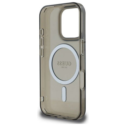 MagSafe futrola za Apple iPhone 16 Pro, Guess, IML Glitter Ring, Crna