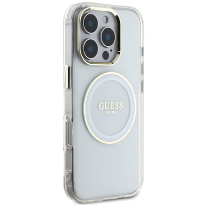 MagSafe futrola za Apple iPhone 16 Pro, Guess, IML Metal Colored Circle, Bijela