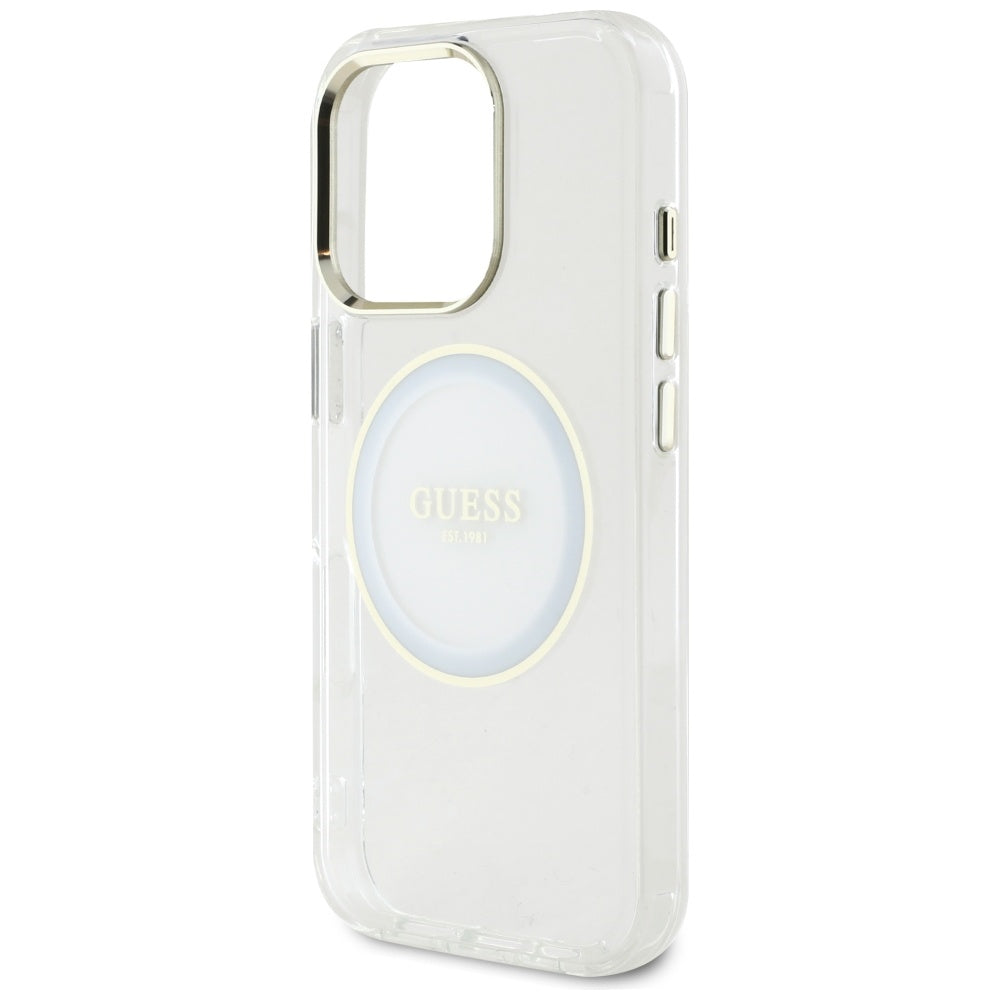 MagSafe futrola za Apple iPhone 16 Pro, Guess, IML Metal Colored Circle, Bijela