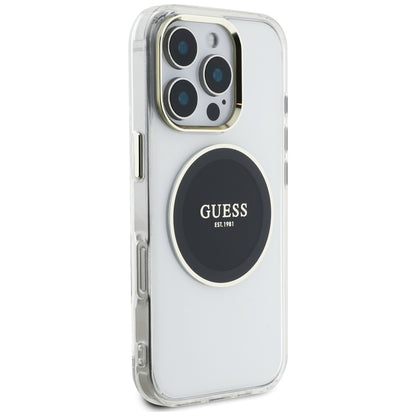 MagSafe futrola za Apple iPhone 16 Pro, Guess, IML Metal Colored Circle, Crna