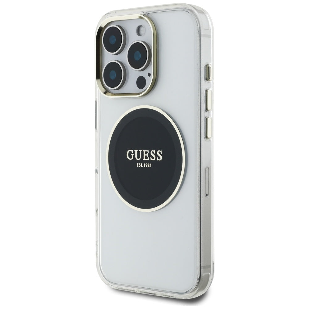 MagSafe futrola za Apple iPhone 16 Pro, Guess, IML Metal Colored Circle, Crna