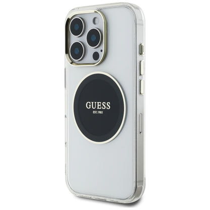 MagSafe futrola za Apple iPhone 16 Pro, Guess, IML Metal Colored Circle, Crna