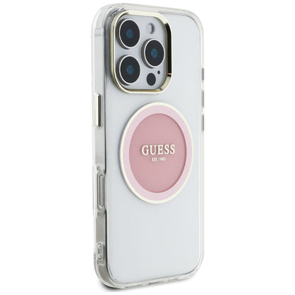 MagSafe futrola za Apple iPhone 16 Pro, Guess, IML Metal Colored Circle, Roza