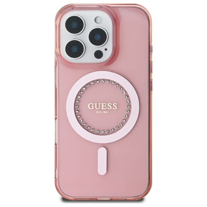 MagSafe futrola za Apple iPhone 16 Pro, Guess, IML Rhinestone, Roza