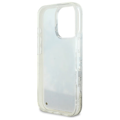 MagSafe torbica za Apple iPhone 16 Pro, Guess, Liquid Glitter Flower, Bež