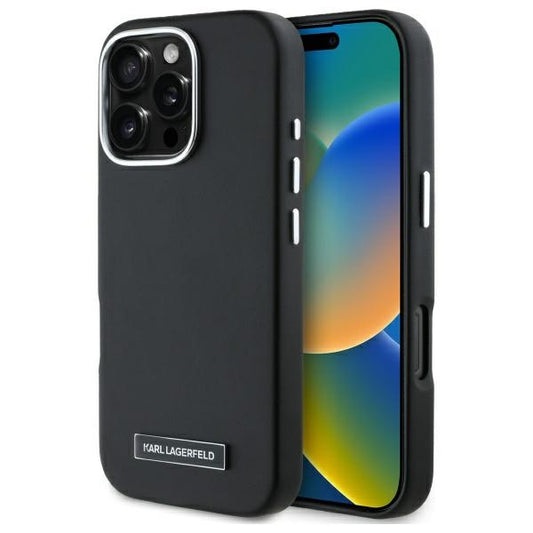MagSafe futrola za Apple iPhone 16 Pro, Karl Lagerfeld, FW Metal Plate, Crna