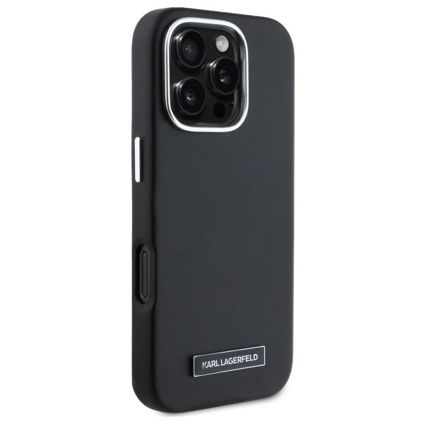 MagSafe futrola za Apple iPhone 16 Pro, Karl Lagerfeld, FW Metal Plate, Crna