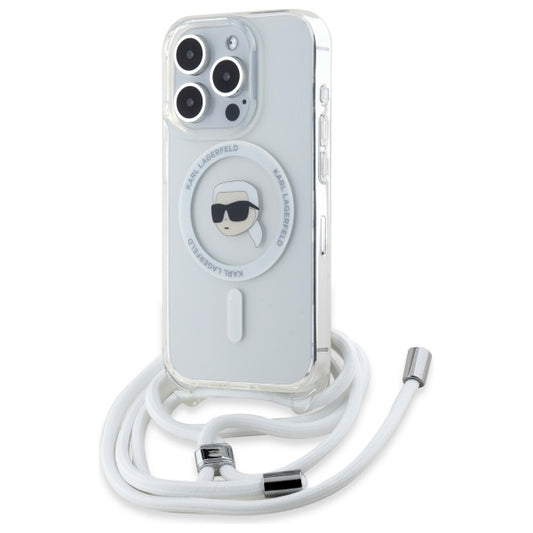 Futrola MagSafe za Apple iPhone 16 Pro, Karl Lagerfeld, IML Crossbody Karl's Head, Prozirna