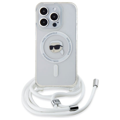 Futrola MagSafe za Apple iPhone 16 Pro, Karl Lagerfeld, IML Crossbody Karl's Head, Prozirna