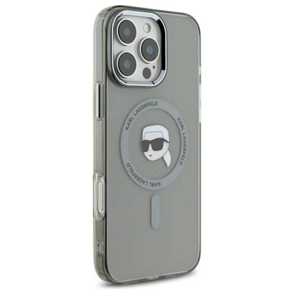Futrola MagSafe za Apple iPhone 16 Pro, Karl Lagerfeld, IML Metal Karl's Head, Crna