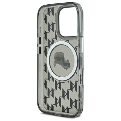 Futrola MagSafe za Apple iPhone 16 Pro, Karl Lagerfeld, IML Monogram Karl & Choupette's Heads, Crna