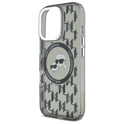 Futrola MagSafe za Apple iPhone 16 Pro, Karl Lagerfeld, IML Monogram Karl & Choupette's Heads, Crna