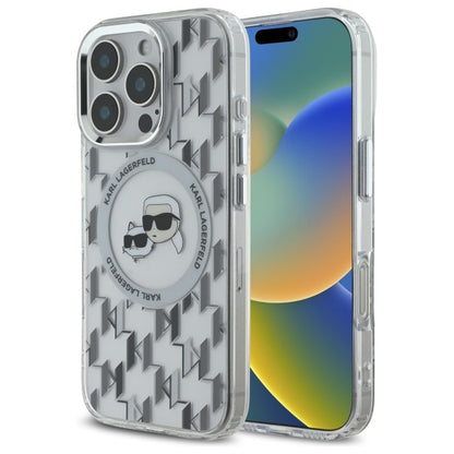 MagSafe futrola za Apple iPhone 16 Pro, Karl Lagerfeld, IML Monogram Karl & Choupette's Heads, Prozirna