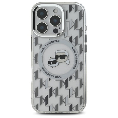 MagSafe futrola za Apple iPhone 16 Pro, Karl Lagerfeld, IML Monogram Karl & Choupette's Heads, Prozirna
