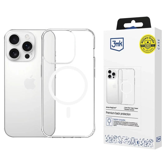 MagSafe futrola za Apple iPhone 16 Pro Max, 3MK, Armor MagCase, Prozirna