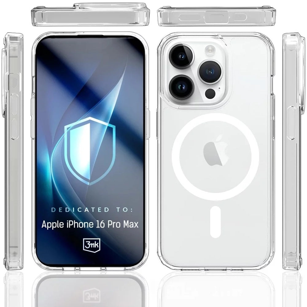 MagSafe futrola za Apple iPhone 16 Pro Max, 3MK, Armor MagCase, Prozirna