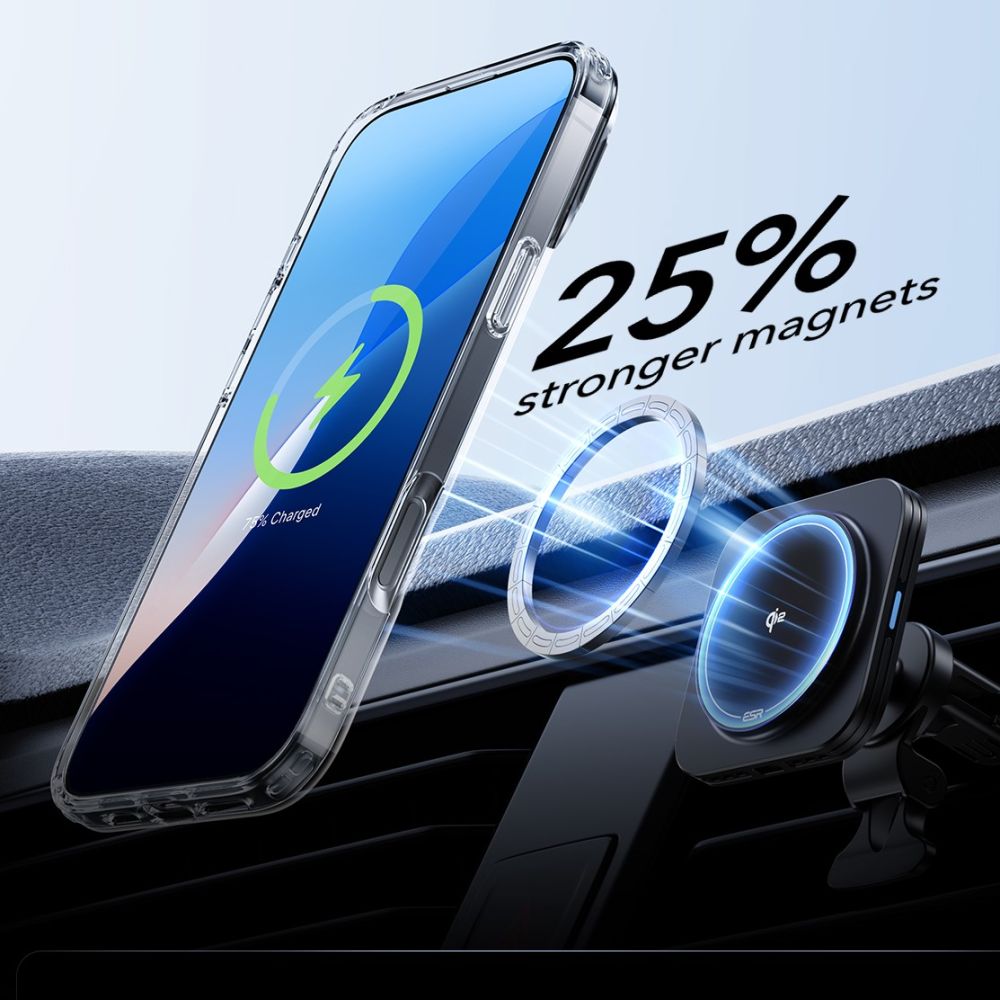 Futrola MagSafe za Apple iPhone 16 Pro Max, ESR, Classic Hybrid Kickstand s zaštitom za ekran, Prozirna