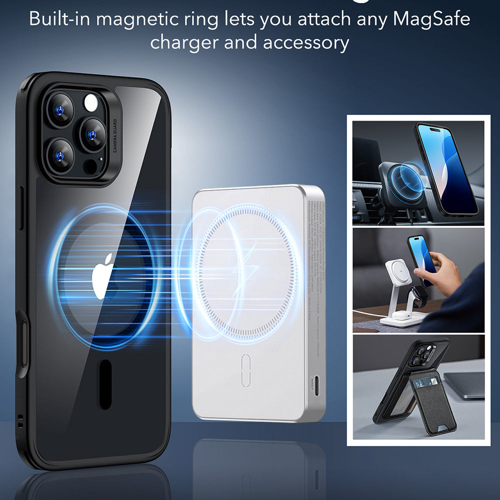 Futrola MagSafe za Apple iPhone 16 Pro Max, ESR, Classic Hybrid, Crno Prozirna