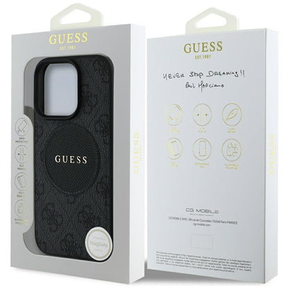 MagSafe futrola za Apple iPhone 16 Pro Max, Guess, 4G Circle Classic Logo, Crna