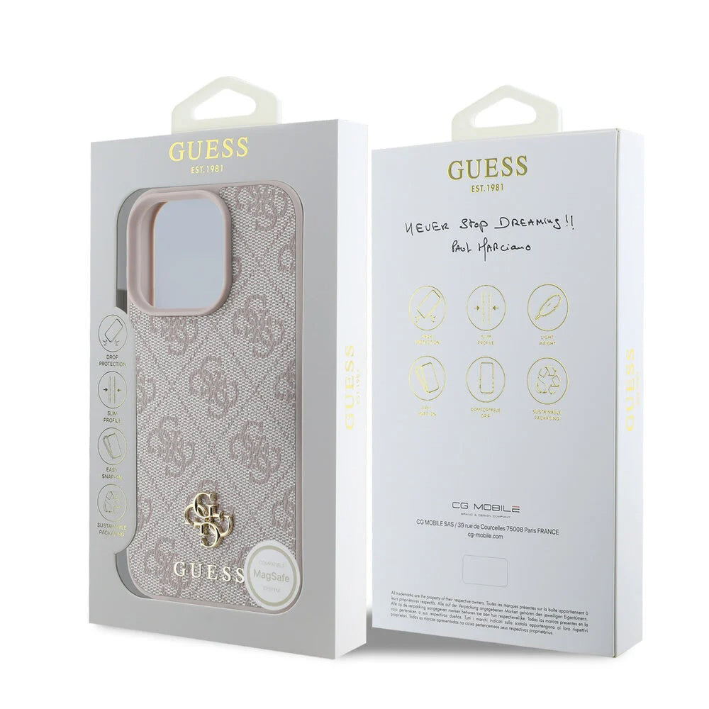 MagSafe futrola za Apple iPhone 16 Pro Max, Guess, 4G Classic, Roza