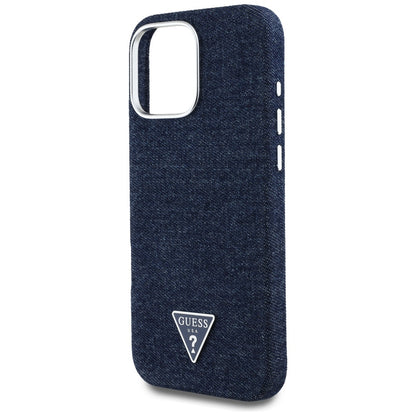 MagSafe futrola za Apple iPhone 16 Pro Max, Guess, Denim Triangle Logo, Plava