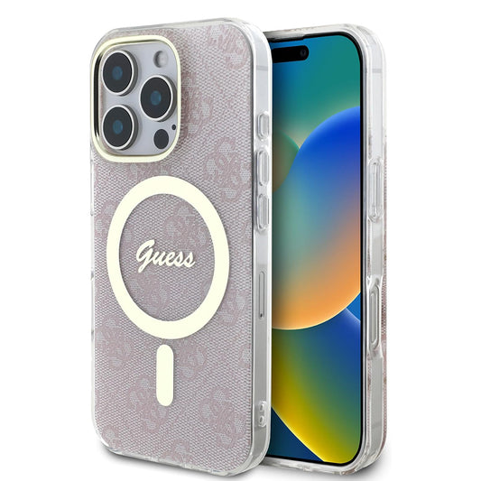Futrola MagSafe za Apple iPhone 16 Pro Max, Guess, IML 4G, Roza
