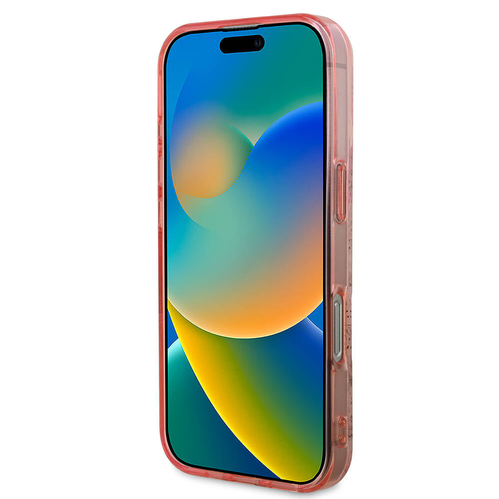 Futrola MagSafe za Apple iPhone 16 Pro Max, Guess, IML Flower & Tonal Circle, Roza