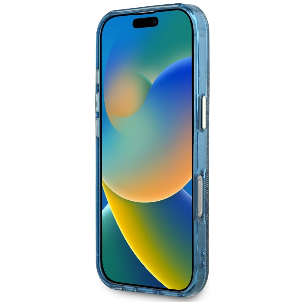 Futrola MagSafe za Apple iPhone 16 Pro Max, Guess, IML Glitter 4G Circle Triangle, Plava
