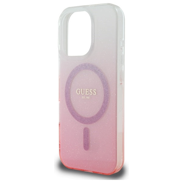 MagSafe futrola za Apple iPhone 16 Pro Max, Guess, IML Glitter Gradient, Roza