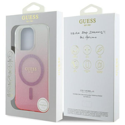 MagSafe futrola za Apple iPhone 16 Pro Max, Guess, IML Glitter Gradient, Roza