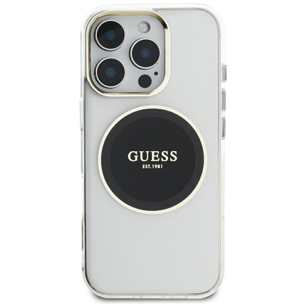 Futrola MagSafe za Apple iPhone 16 Pro Max, Guess, IML Metal Colored Circle, Crna