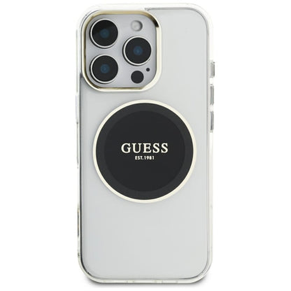 Futrola MagSafe za Apple iPhone 16 Pro Max, Guess, IML Metal Colored Circle, Crna