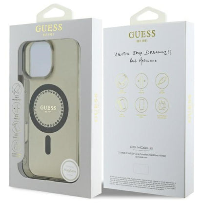 MagSafe futrola za Apple iPhone 16 Pro Max, Guess, IML Rhinestone, Crna