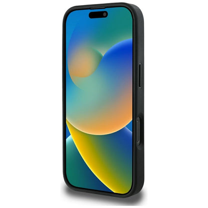 MagSafe futrola za Apple iPhone 16 Pro Max, Guess, Peony Grained Hot Stamp Triangle, Crna