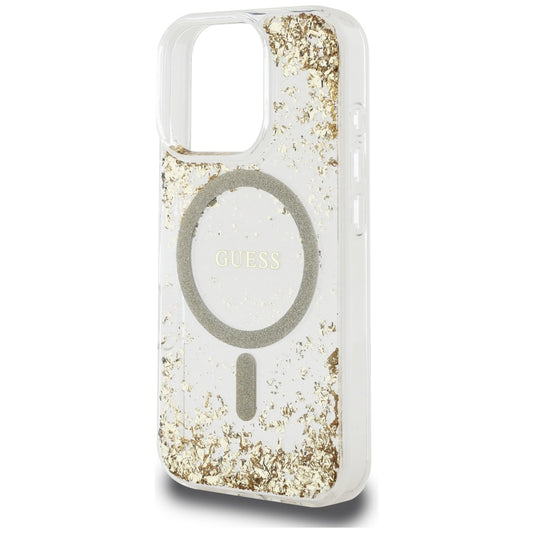 Futrola MagSafe za Apple iPhone 16 Pro Max, Guess, Resin Bottom Glitter, Zlatna
