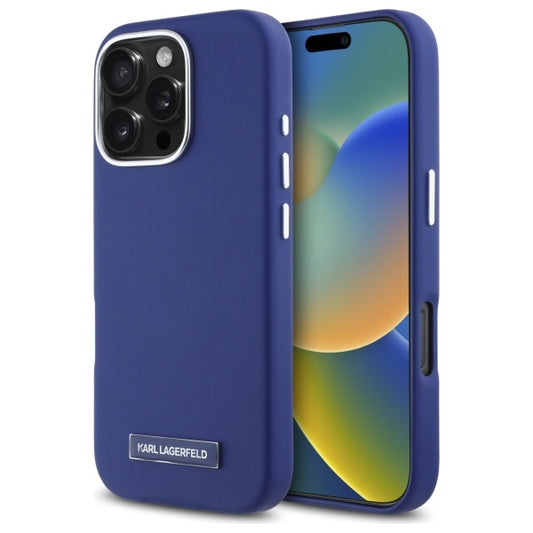 MagSafe futrola za Apple iPhone 16 Pro Max, Karl Lagerfeld, FW Metal Plate, Plava