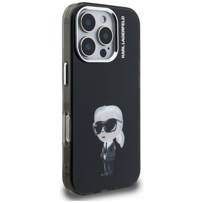 Futrola MagSafe za Apple iPhone 16 Pro Max, Karl Lagerfeld, IML Aquarelle Logo Karl, Crna