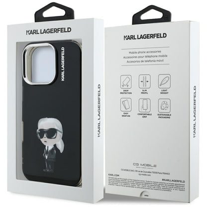 Futrola MagSafe za Apple iPhone 16 Pro Max, Karl Lagerfeld, IML Aquarelle Logo Karl, Crna