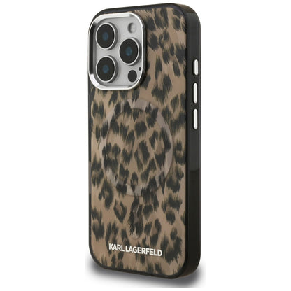 Futrola MagSafe za Apple iPhone 16 Pro Max, Karl Lagerfeld, IML Leopard uzorak, Smeđa