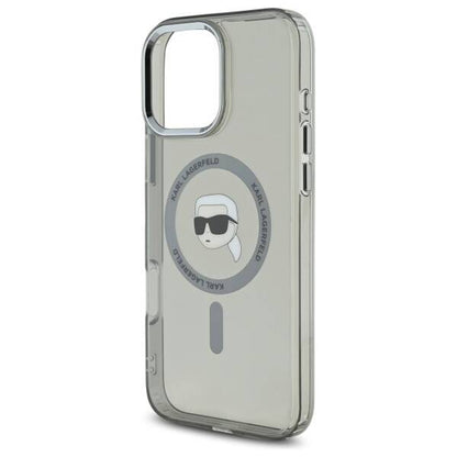 Futrola MagSafe za Apple iPhone 16 Pro Max, Karl Lagerfeld, IML Metal Karl's Head, Crna