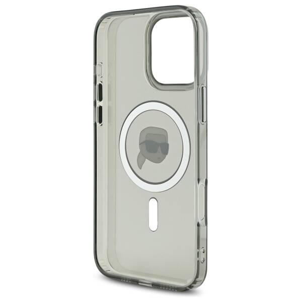 Futrola MagSafe za Apple iPhone 16 Pro Max, Karl Lagerfeld, IML Metal Karl's Head, Crna