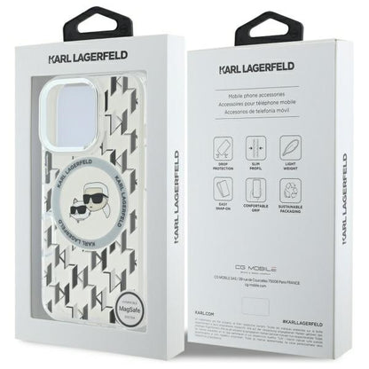 MagSafe futrola za Apple iPhone 16 Pro Max, Karl Lagerfeld, IML Monogram Karl & Choupette's Heads, Prozirna