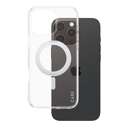 Futrola MagSafe za Apple iPhone 16 Pro Max, PanzerGlass, Care Feature Kickstand, Srebrno prozirna