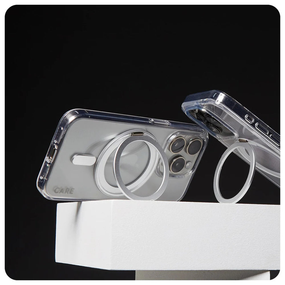 Futrola MagSafe za Apple iPhone 16 Pro Max, PanzerGlass, Care Feature Kickstand, Srebrno prozirna