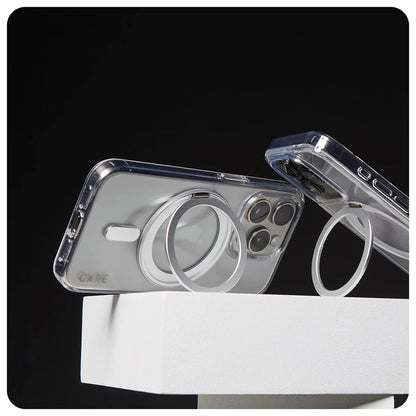 Futrola MagSafe za Apple iPhone 16 Pro Max, PanzerGlass, Care Feature Kickstand, Srebrno prozirna