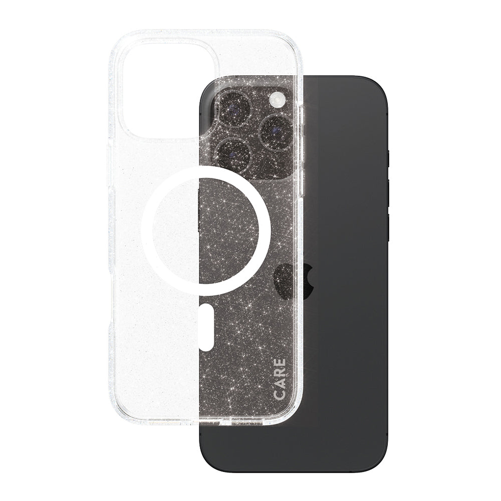 Futrola MagSafe za Apple iPhone 16 Pro Max, PanzerGlass, Care Urban Combat Star Lit, Bijela Prozirna