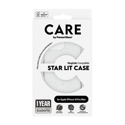 Futrola MagSafe za Apple iPhone 16 Pro Max, PanzerGlass, Care Urban Combat Star Lit, Bijela Prozirna