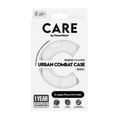 Futrola MagSafe za Apple iPhone 16 Pro Max, PanzerGlass, Care Urban Combat, Bijela Prozirnost