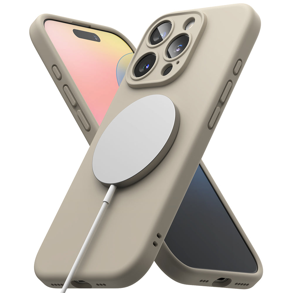 MagSafe maska za Apple iPhone 16 Pro Max, Ringke, Silikonska, Krem